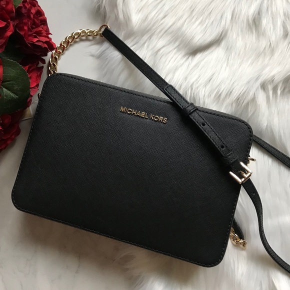 Michael Kors Jet Set Large Black Crossbody Bag - Picture 7 of 8